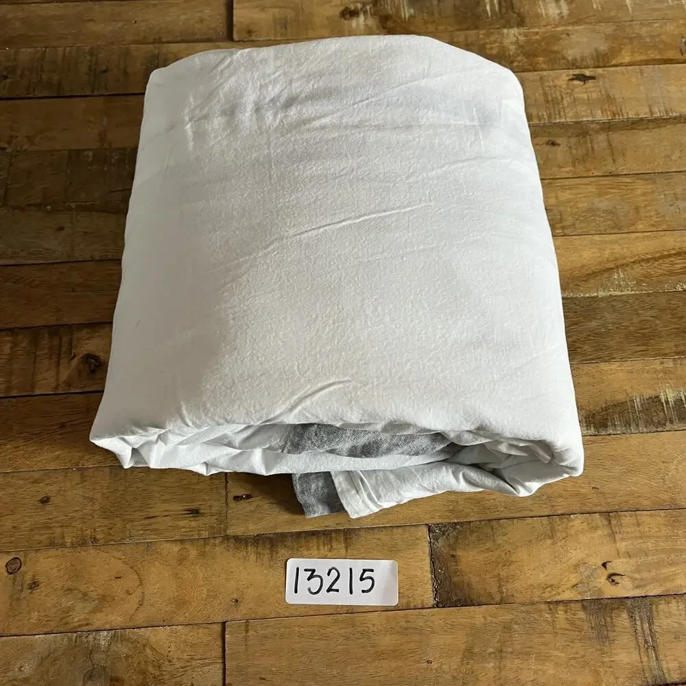 Pottery Barn 100% Linen Full Size Bedskirt Ties Grey White